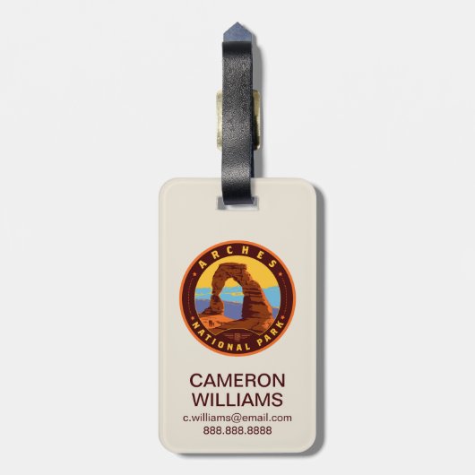 Nationaal park Arches Bagagelabel (Achterkant verticaal)