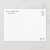 Nationaal park Arches, Briefkaart Moab Utah (Achterkant)