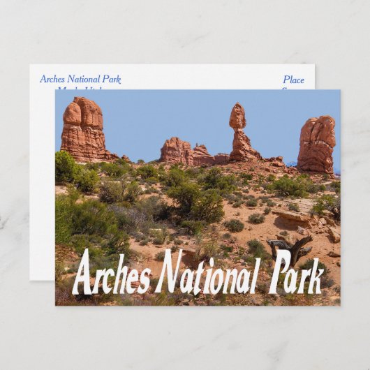 Nationaal park Arches, Briefkaart Moab Utah (Voorkant / Achterkant)