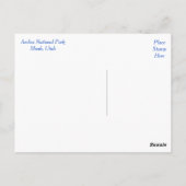 Nationaal park Arches, Briefkaart Moab Utah (Achterkant)