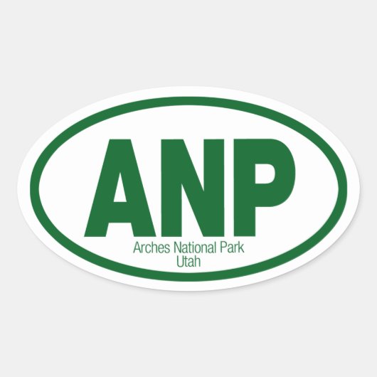 Nationaal park Arches Ovale Sticker (Voorkant)