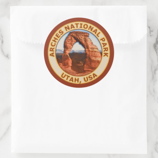 Nationaal park Arches Ronde Sticker (Tas)