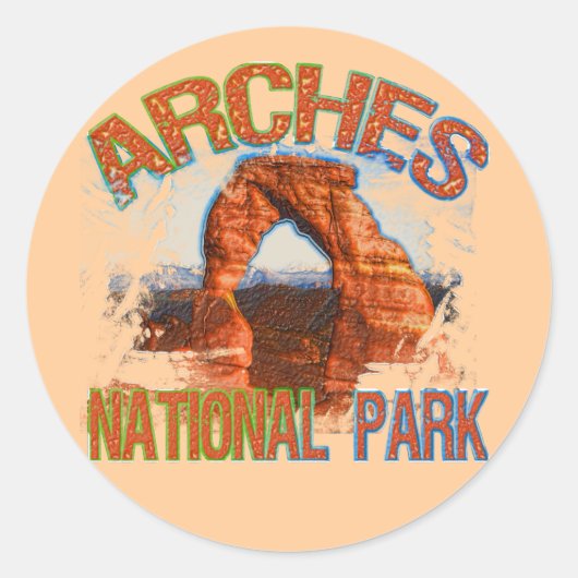 Nationaal park Arches Ronde Sticker (Voorkant)