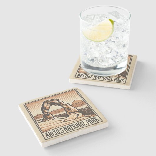 Nationaal park Arches Stenen Onderzetter (Zijkant)