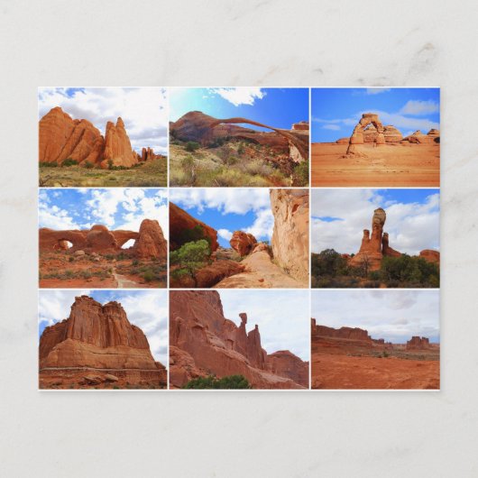 Nationaal park Arches, Utah, Collage, Briefkaart (Voorkant)