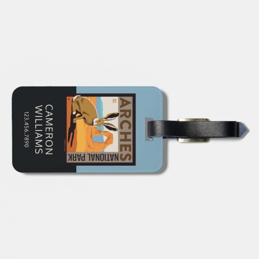 Nationaal park Arches, Utah | Jackrabbit Bagagelabel (Achterkant horizontaal)