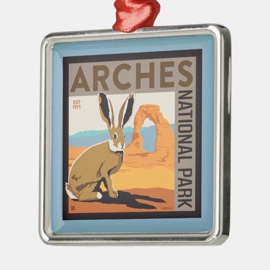 Nationaal park Arches, Utah | Jackrabbit Metalen Ornament (Links)