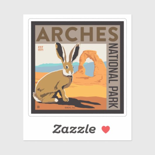 Nationaal park Arches, Utah | Jackrabbit Sticker (Vel)