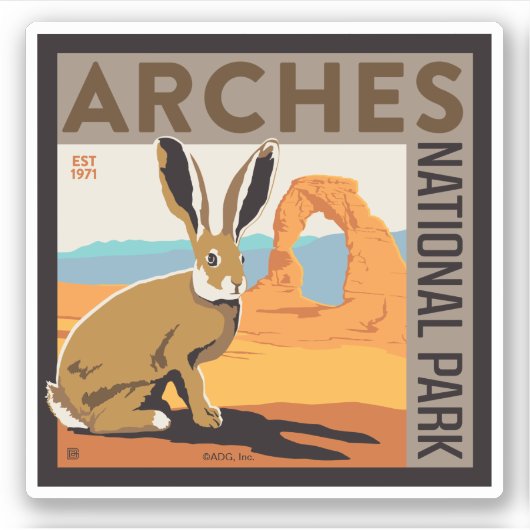 Nationaal park Arches, Utah | Jackrabbit Sticker (Voorkant)