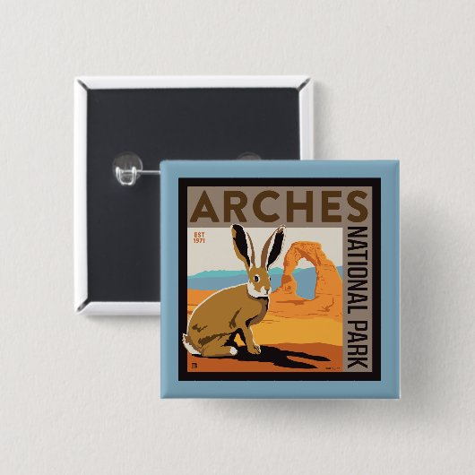 Nationaal park Arches, Utah | Jackrabbit Vierkante Button 5,1 Cm (Voorkant /achterkant)