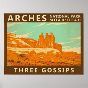 nationaal park arches utah Three Gossips Poster