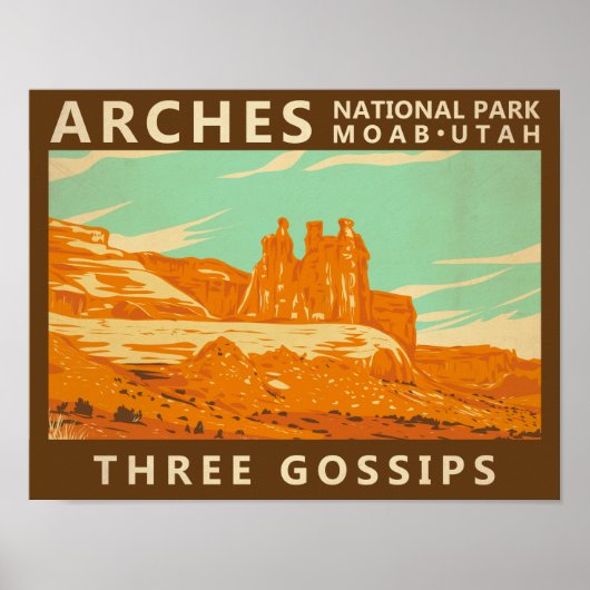 nationaal park arches utah Three Gossips  Poster (Voorkant)