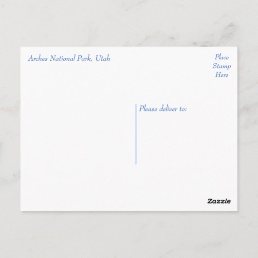 Nationaal Park Arches, Utah - Verenigde Staten Briefkaart (Achterkant)