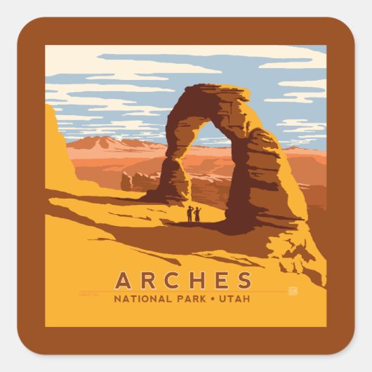 Nationaal park Arches Utah | Vierkante Sticker (Voorkant)