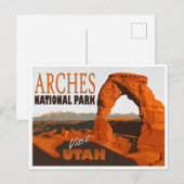 Nationaal park Arches, Utah Vintage Travel Briefka Briefkaart (Voorkant / Achterkant)