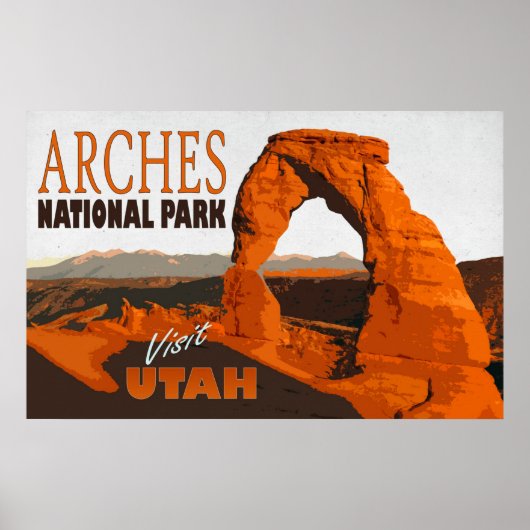 Nationaal park Arches, Utah Vintage Travel Poster (Voorkant)