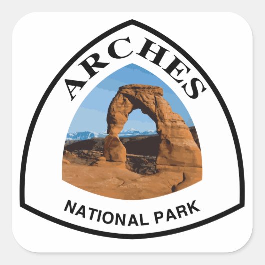 Nationaal park Arches Vierkante Sticker (Voorkant)