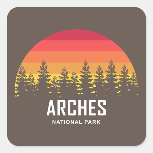 Nationaal park Arches Vierkante Sticker (Voorkant)