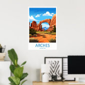 Nationaal park Arches Vintage Reisposter Ski Poster (Thuiskantoor)