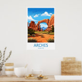 Nationaal park Arches Vintage Reisposter Ski Poster (Keuken)