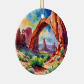 Nationaal park Arches - Waterverf van Utah Keramisch Ornament (Rechts)