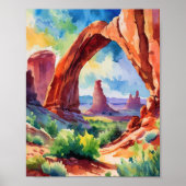Nationaal park Arches - Waterverf van Utah Poster