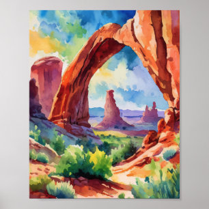 Nationaal park Arches - Waterverf van Utah Poster