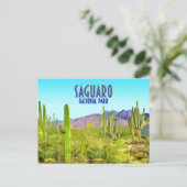Nationaal Park Arizona Cactus Vintage Briefkaart (Staand voorkant)