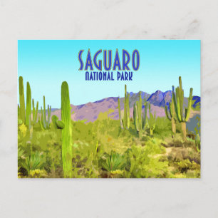Nationaal Park Arizona Cactus Vintage Briefkaart