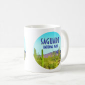 Nationaal Park Arizona Cactus Vintage Koffiemok (Voorkant rechts)