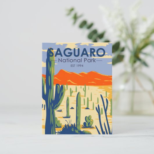 Nationaal Park Arizona Giant Cactus  Briefkaart (Staand voorkant)