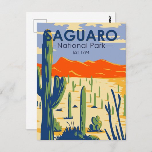 Nationaal Park Arizona Giant Cactus  Briefkaart (Voorkant / Achterkant)