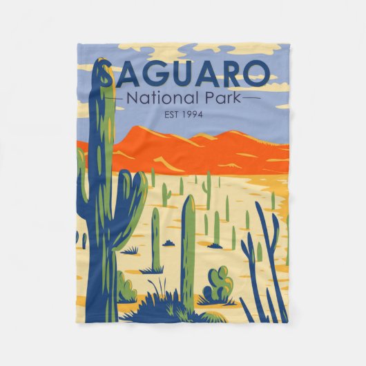 Nationaal Park Arizona Giant Cactus  Fleece Deken (Voorkant)