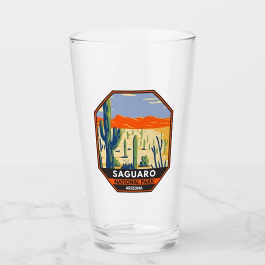 Nationaal Park Arizona Giant Cactus  Glas (Voorkant)