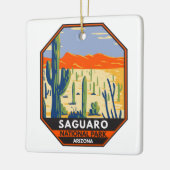 Nationaal Park Arizona Giant Cactus  Keramisch Ornament (Links)