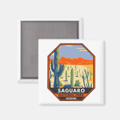 Nationaal Park Arizona Giant Cactus  Magneet (Voorkant / Achterkant)