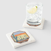 Nationaal Park Arizona Giant Cactus  Stenen Onderzetter (Zijkant)