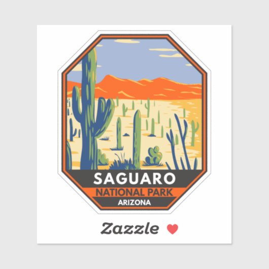 Nationaal Park Arizona Giant Cactus  Sticker (Vel)