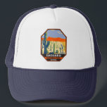 Nationaal Park Arizona Giant Cactus  Trucker Pet<br><div class="desc">Ontwerp vectorillustraties van Saguaro. Het park wordt genoemd voor de grote saguaro cactus,  die in zijn woestijnomgeving voorkomen.</div>