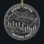 Nationaal park Arizona Monoline Keramisch Ornament<br><div class="desc">Het grote Canyon monoline ontwerp. Het park is het huis van een groot deel van de immense Grand Canyon,  met zijn gelaagde banden van rode rots die miljoenen jaren van geologische geschiedenis onthullen.</div>