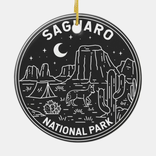 Nationaal park Arizona  Monoline Keramisch Ornament (Achterkant)