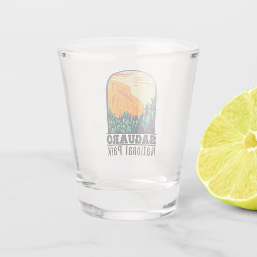 Nationaal Park Arizona Prickly Pear Cactus Shot Glas (Achterkant)