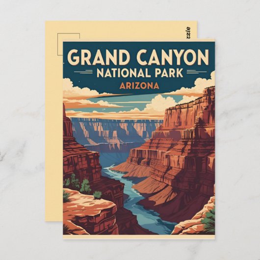 Nationaal park Arizona Retro Briefkaart (Voorkant / Achterkant)