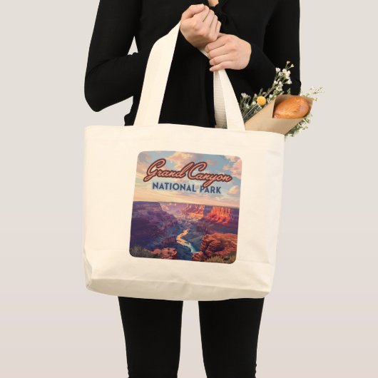 Nationaal park Arizona Retro Grote Tote Bag (Voorkant (product))