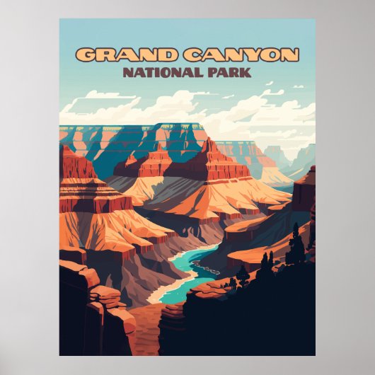Nationaal park Arizona Retro Poster (Voorkant)
