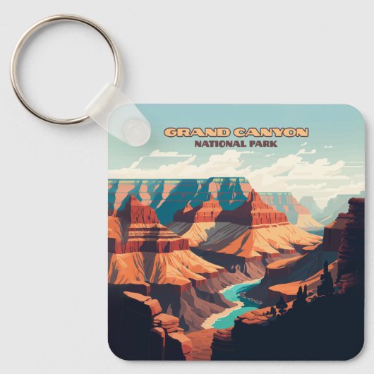 Nationaal park Arizona Retro Sleutelhanger (Voorkant)