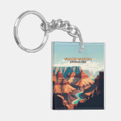 Nationaal park Arizona Retro Sleutelhanger (Voorkant Links)