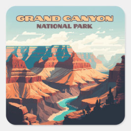 Nationaal park Arizona Retro Vierkante Sticker