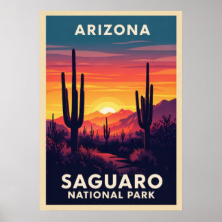Nationaal park Arizona Saguaro V01 Poster