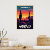 Nationaal park Arizona Saguaro V01 Poster (Keuken)